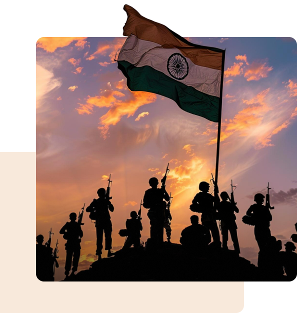 Soldiers with Indian Flag
